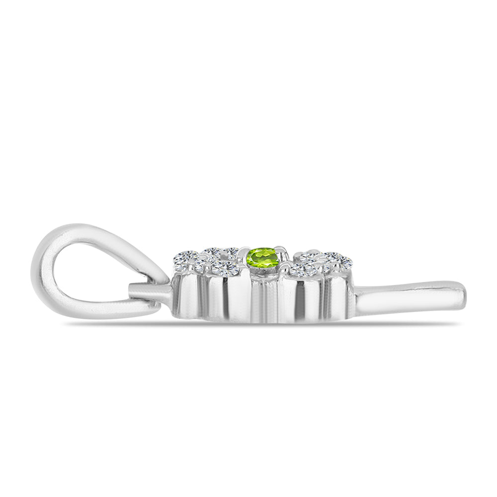 Silberanhänger mit Peridot aus Changbai und weißem Topas