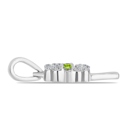 Silberanhänger mit Peridot aus Changbai und weißem Topas