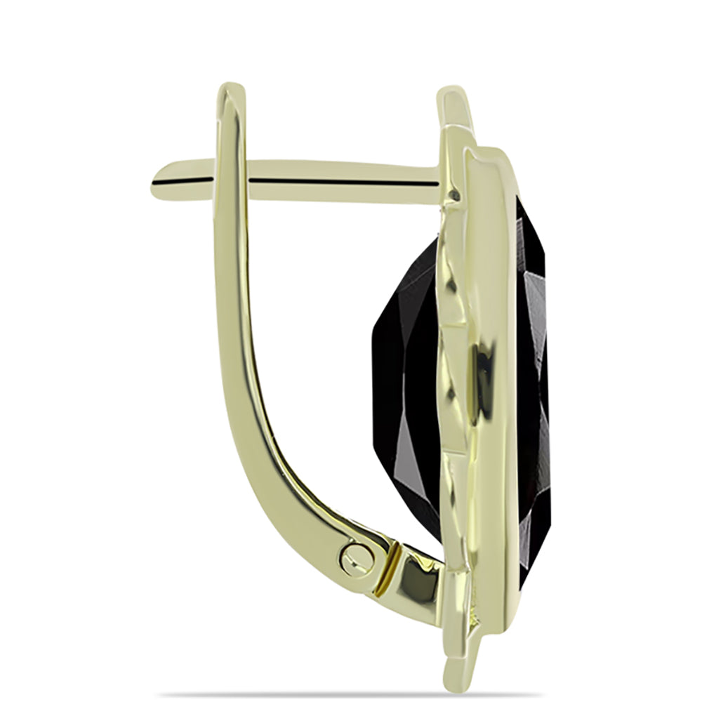 Goldplattierte Silberohrringe mit schwarzem Onyx aus Suwar 2 