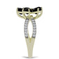 Goldplattierter Silberring mit schwarzem Onyx aus Suwar und weißem Topas