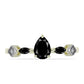 Goldplattierter Silberring mit schwarzem Onyx aus Suwar und weißem Topas