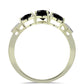 Goldplattierter Silberring mit schwarzem Onyx aus Suwar und weißem Topas