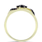Goldplattierter Silberring mit schwarzem Onyx aus Suwar