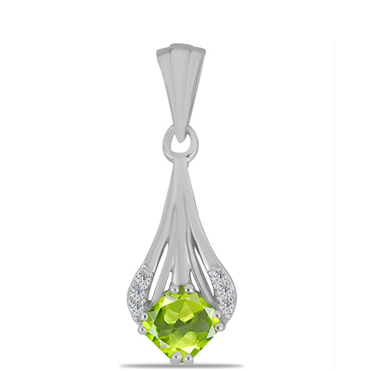 Silberanhänger mit Peridot aus Changbai und weißem Topas