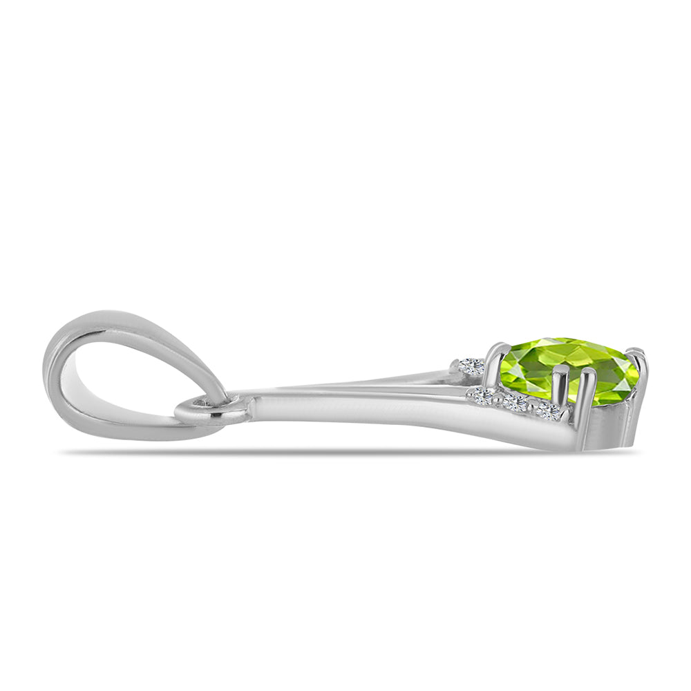 Silberanhänger mit Peridot aus Changbai und weißem Topas 2 