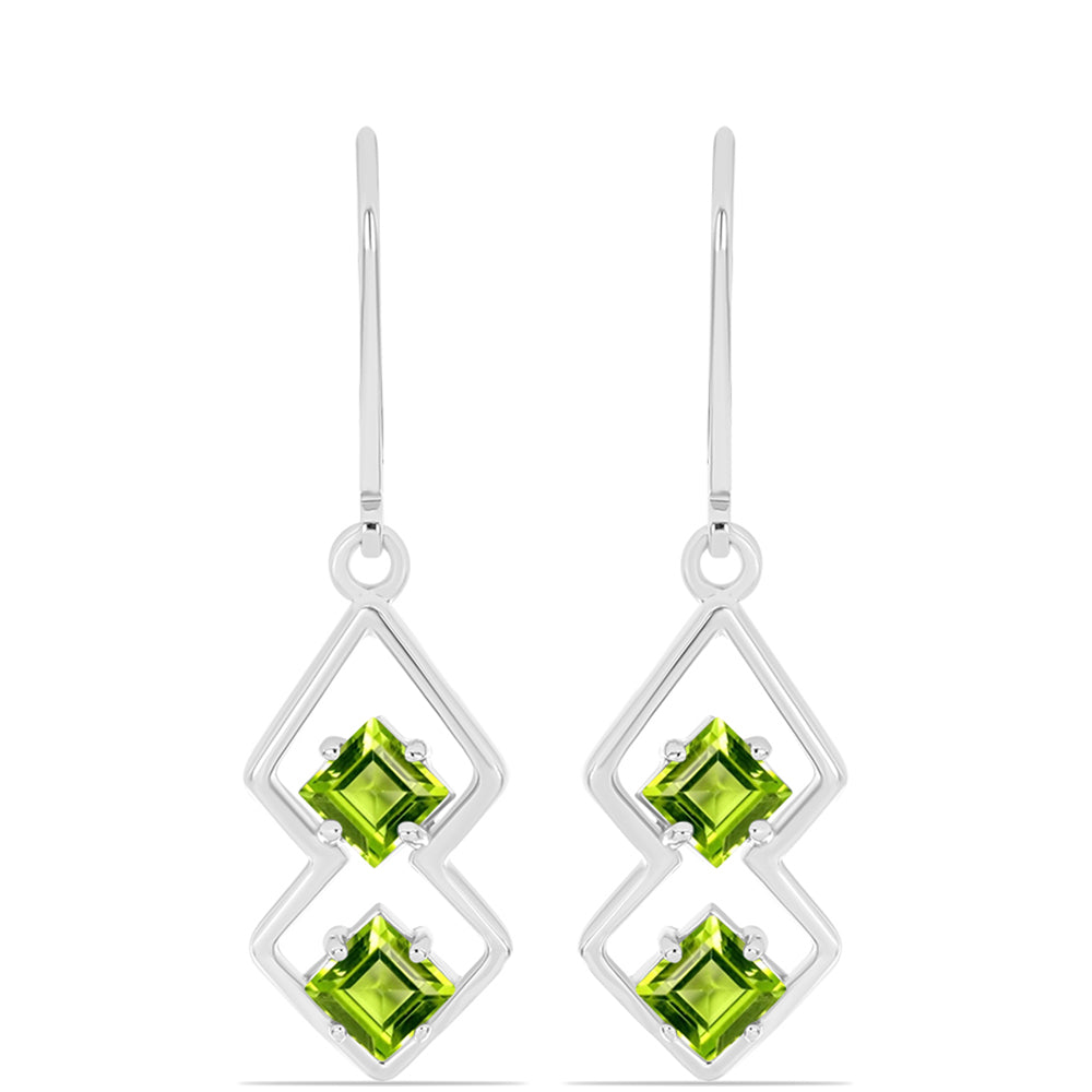 Silberohrringe mit Peridot aus Changbai
