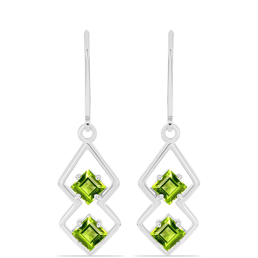 Silberohrringe mit Peridot aus Changbai