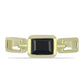 Goldplattierter Silberring mit schwarzem Onyx aus Suwar
