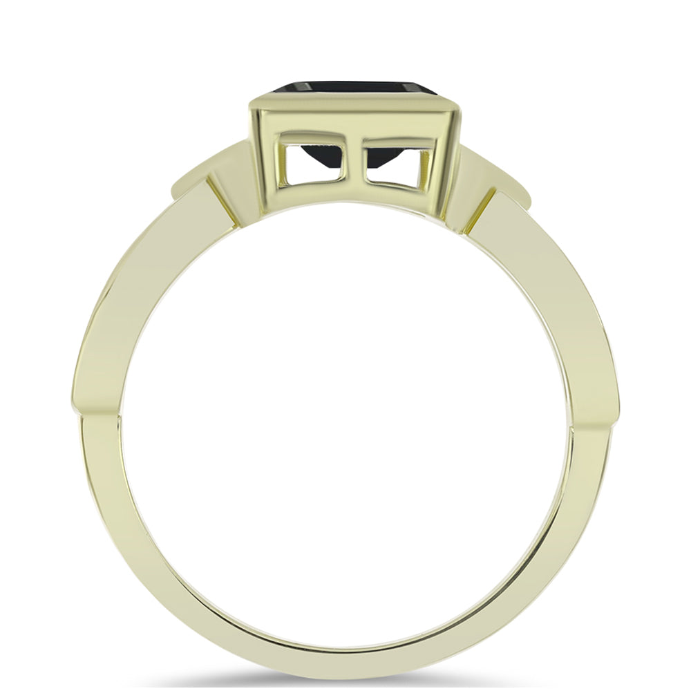 Goldplattierter Silberring mit schwarzem Onyx aus Suwar 3 