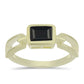 Goldplattierter Silberring mit schwarzem Onyx aus Suwar