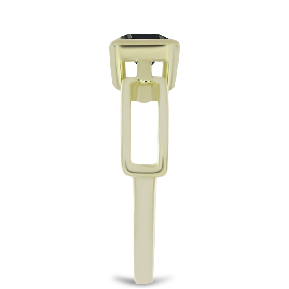 Goldplattierter Silberring mit schwarzem Onyx aus Suwar 4 