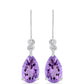 Silberohrringe mit Rose De France Amethyst und weißem Topas