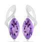 Silberohrringe mit Rose De France Amethyst