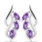 Silberohrringe mit Rose De France Amethyst