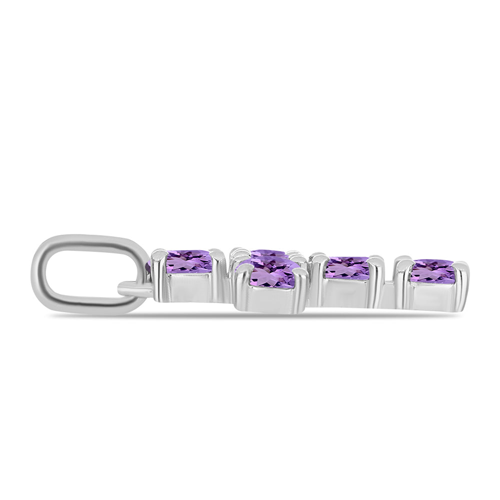 Silberanhänger mit Rose De France Amethyst 2 