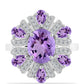 Silberring mit Rose De France Amethyst und weißem Topas