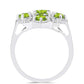 Silberring mit Peridot aus Changbai und weißem Topas
