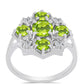 Silberring mit Peridot aus Changbai und weißem Topas