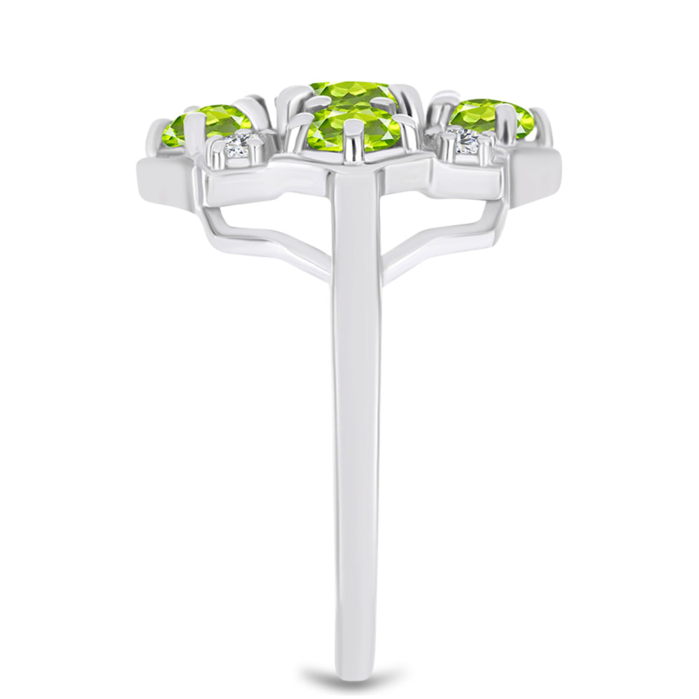Silberring mit Peridot aus Changbai und weißem Topas 4 