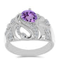 Silberring mit Rose De France Amethyst und weißem Topas