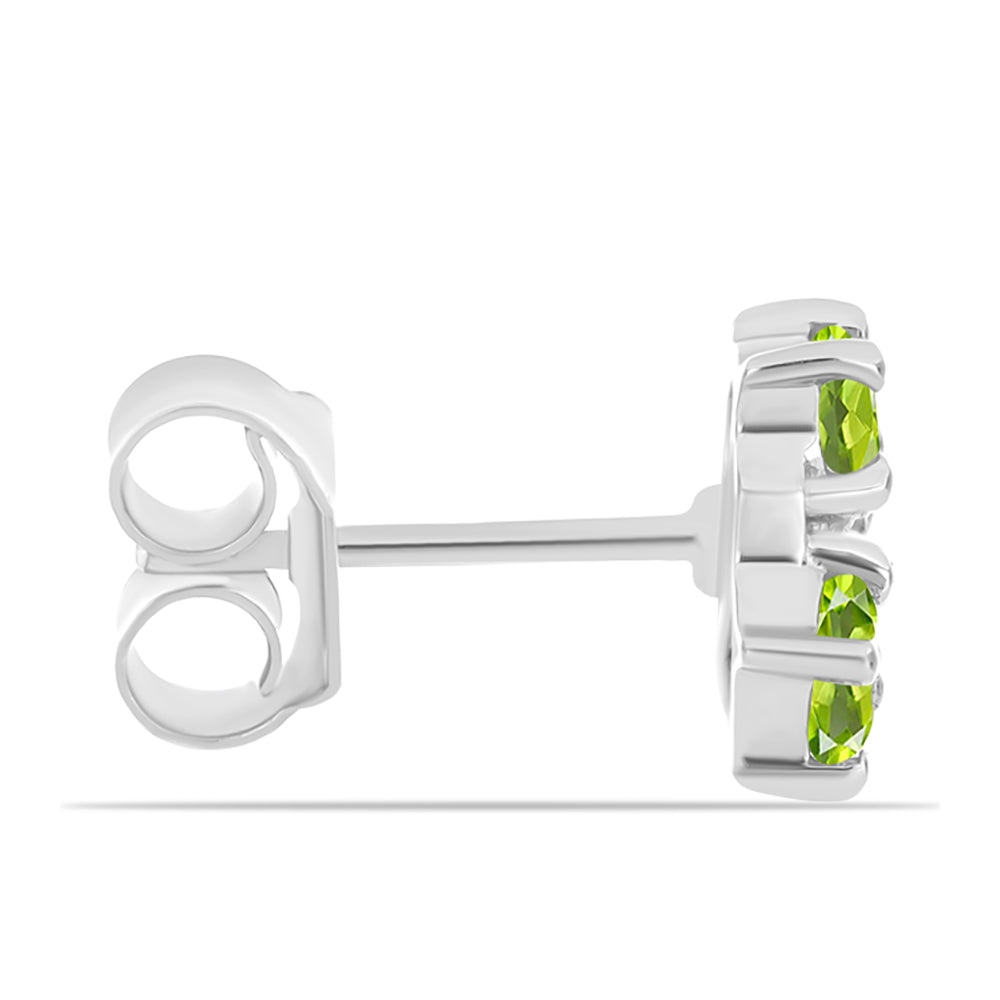 Silberohrringe mit Peridot aus Changbai und weißem Topas 2 