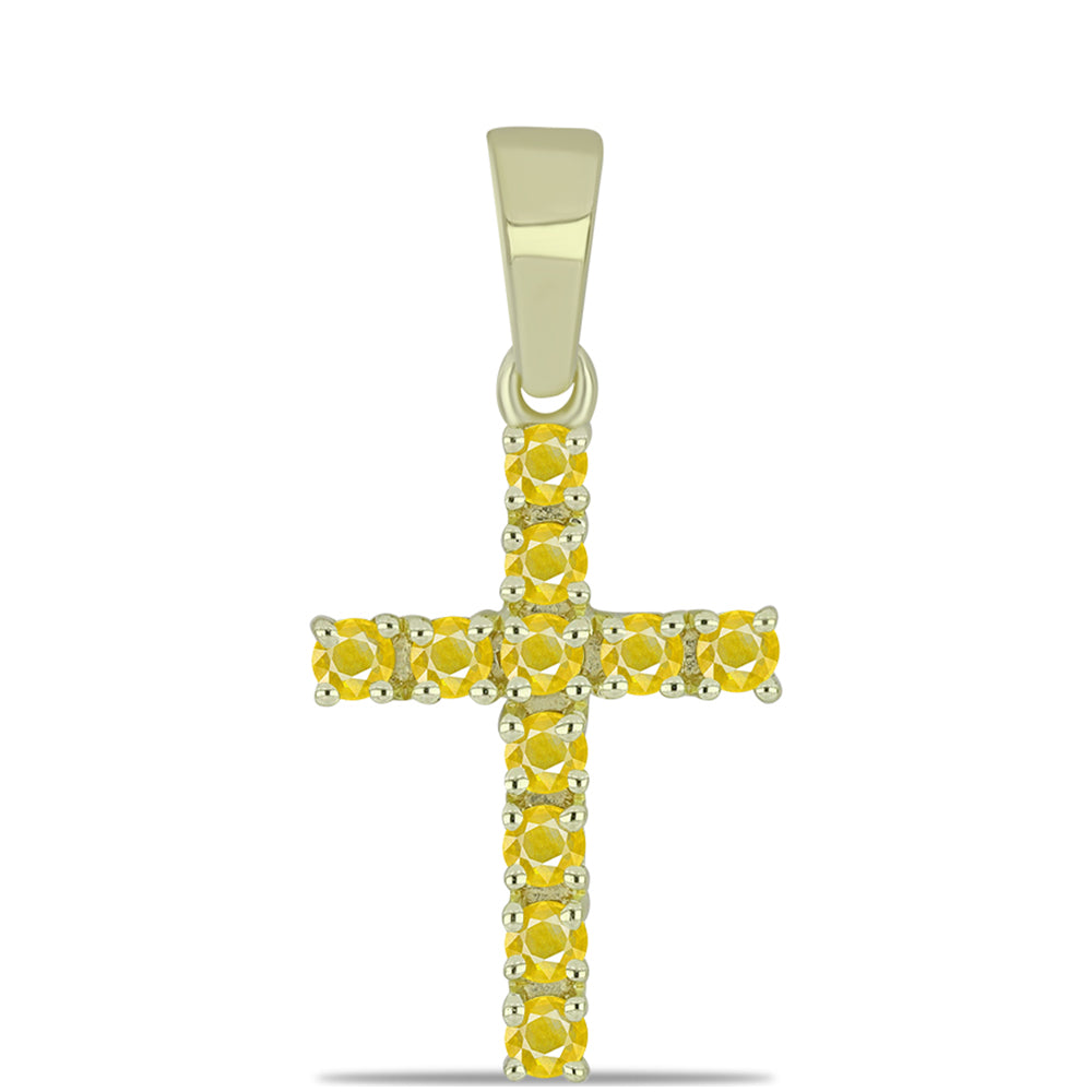 Goldplattierter Silberanhänger mit gelbem Rosebery Saphir 1 