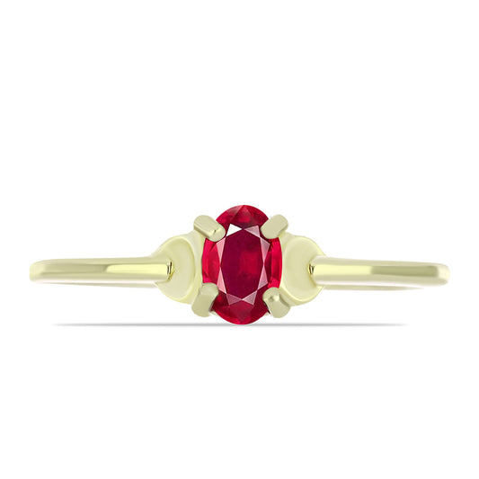 Goldplattierter Silberring mit Rubin aus Madagaskar