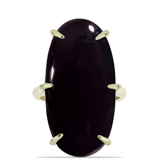 Goldplattierter Silberring mit schwarzem Onyx aus Suwar