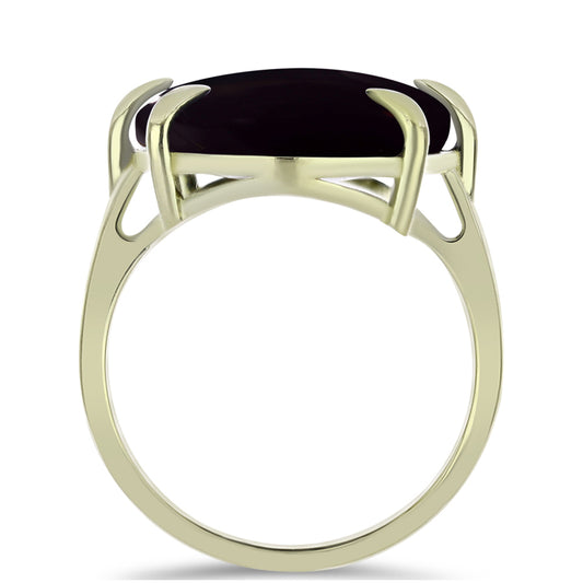 Goldplattierter Silberring mit schwarzem Onyx aus Suwar