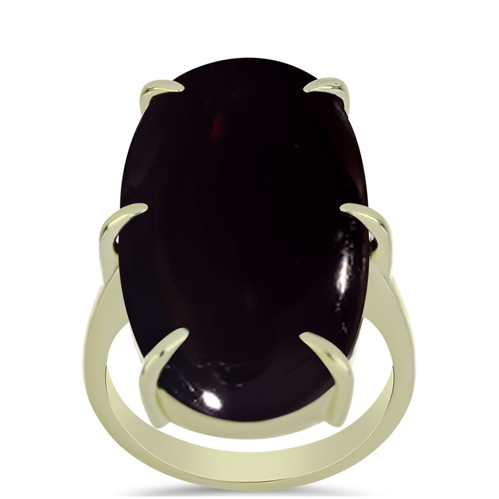 Goldplattierter Silberring mit schwarzem Onyx aus Suwar 3 