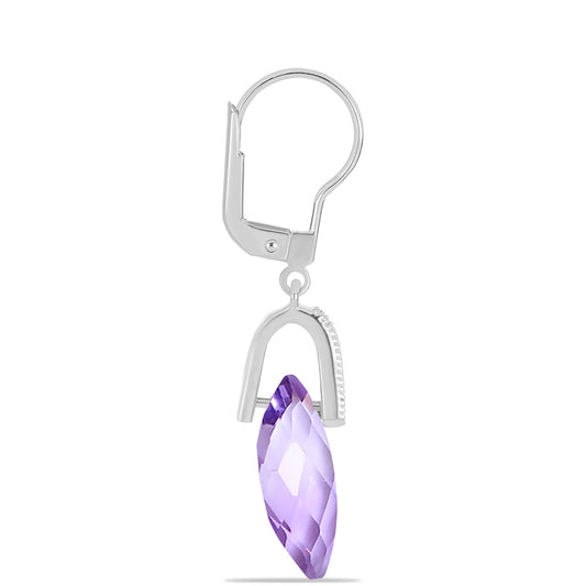 Silberohrringe mit Rose De France Amethyst und weißem Topas