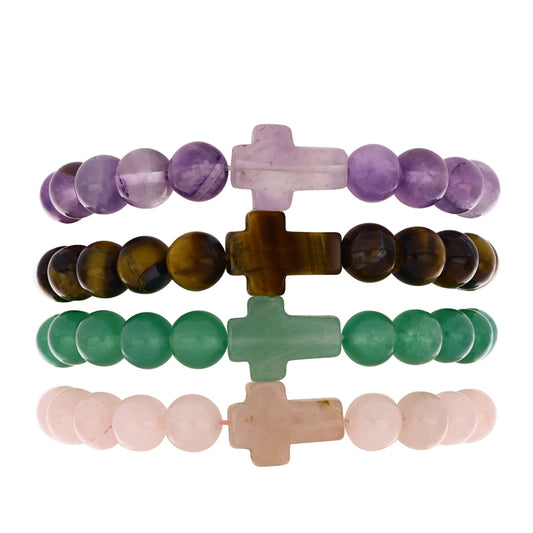 Schmuckgarnitur aus Nugget mit marokkanischem Amethyst und Tigerauge
