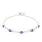 Silberarmband mit Rose De France Amethyst und weißem Topas