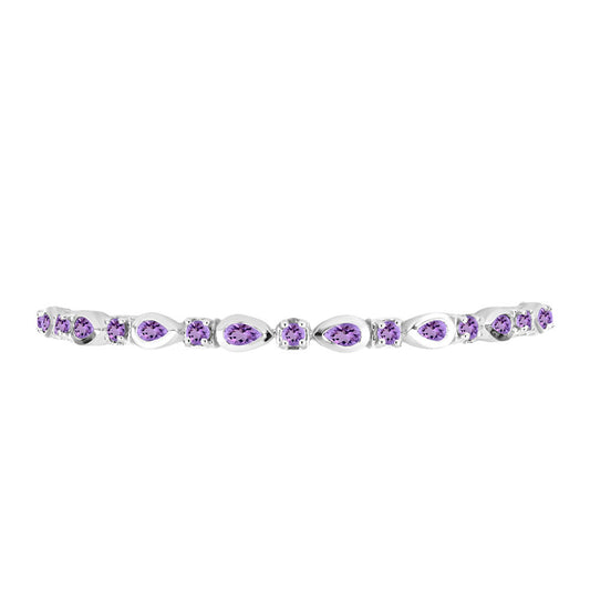 Silberarmband mit Rose De France Amethyst