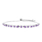 Silberarmband mit Rose De France Amethyst