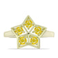 Goldplattierter Silberring mit gelbem Rosebery Saphir
