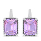 Silberohrringe mit Rose De France Amethyst