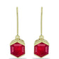 Goldplattierte Silberohrringe mit Rubin aus Madagaskar