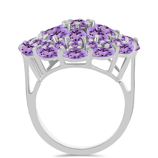 Silberring mit Rose De France Amethyst