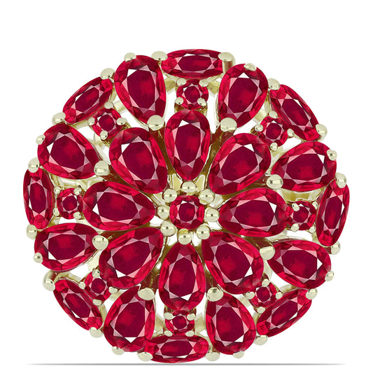 Goldplattierter Silberring mit Rubin aus Madagaskar