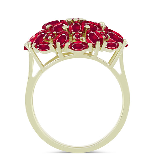 Goldplattierter Silberring mit Rubin aus Madagaskar