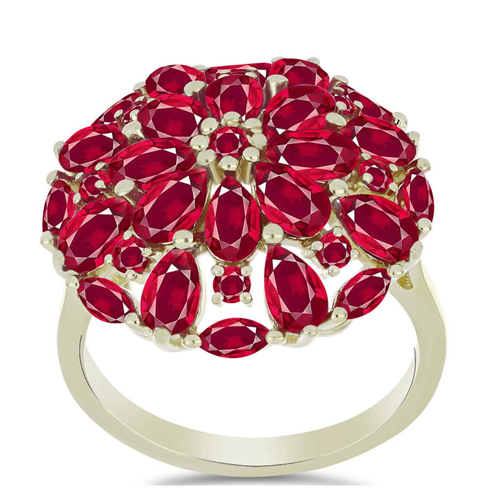 Goldplattierter Silberring mit Rubin aus Madagaskar