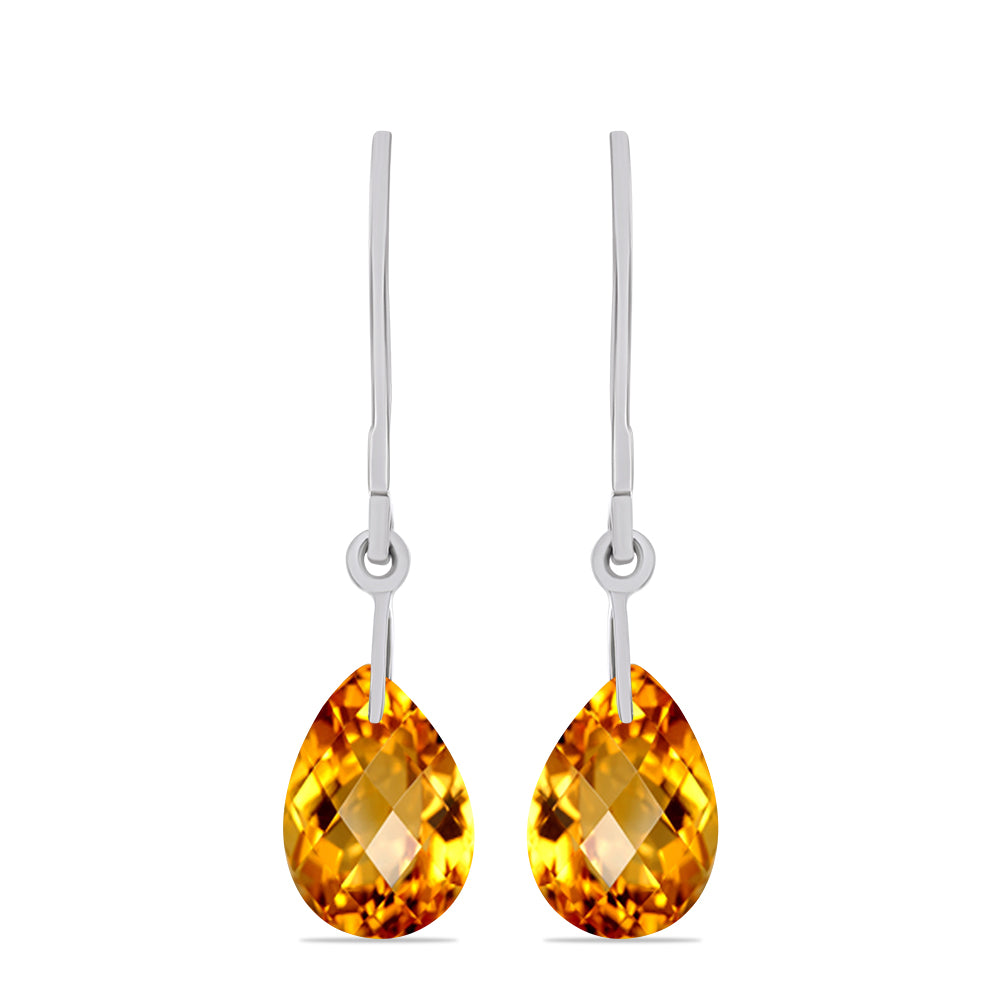 Silberohrringe mit Zitrin aus dem Ural