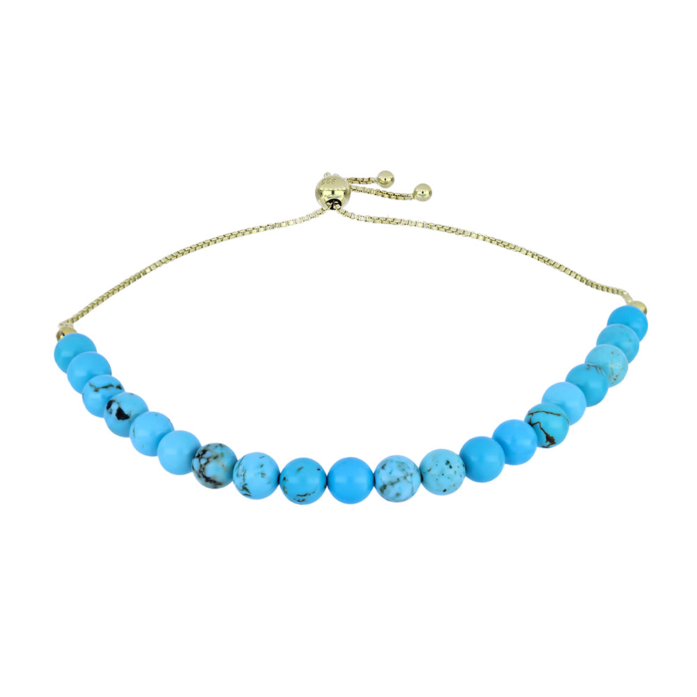 Goldplattiertes Silberarmband mit Dornröschen Türkis 1 