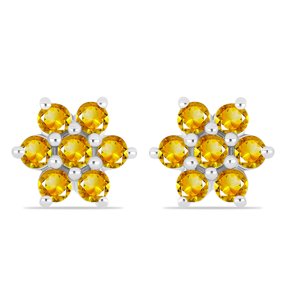 Silberohrringe mit Zitrin aus dem Ural