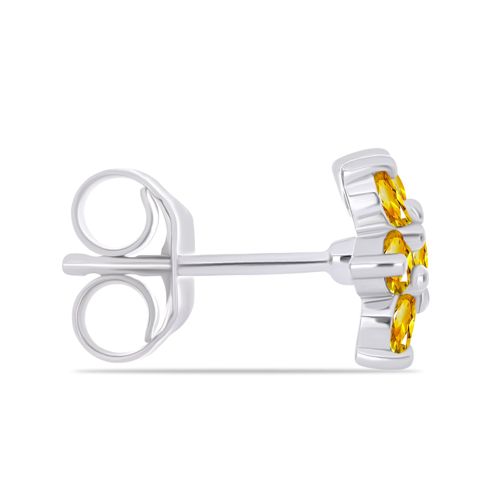 Silberohrringe mit Zitrin aus dem Ural 2 