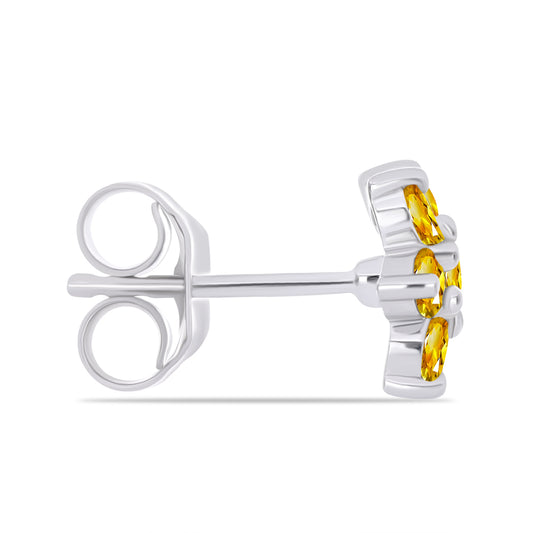 Silberohrringe mit Zitrin aus dem Ural
