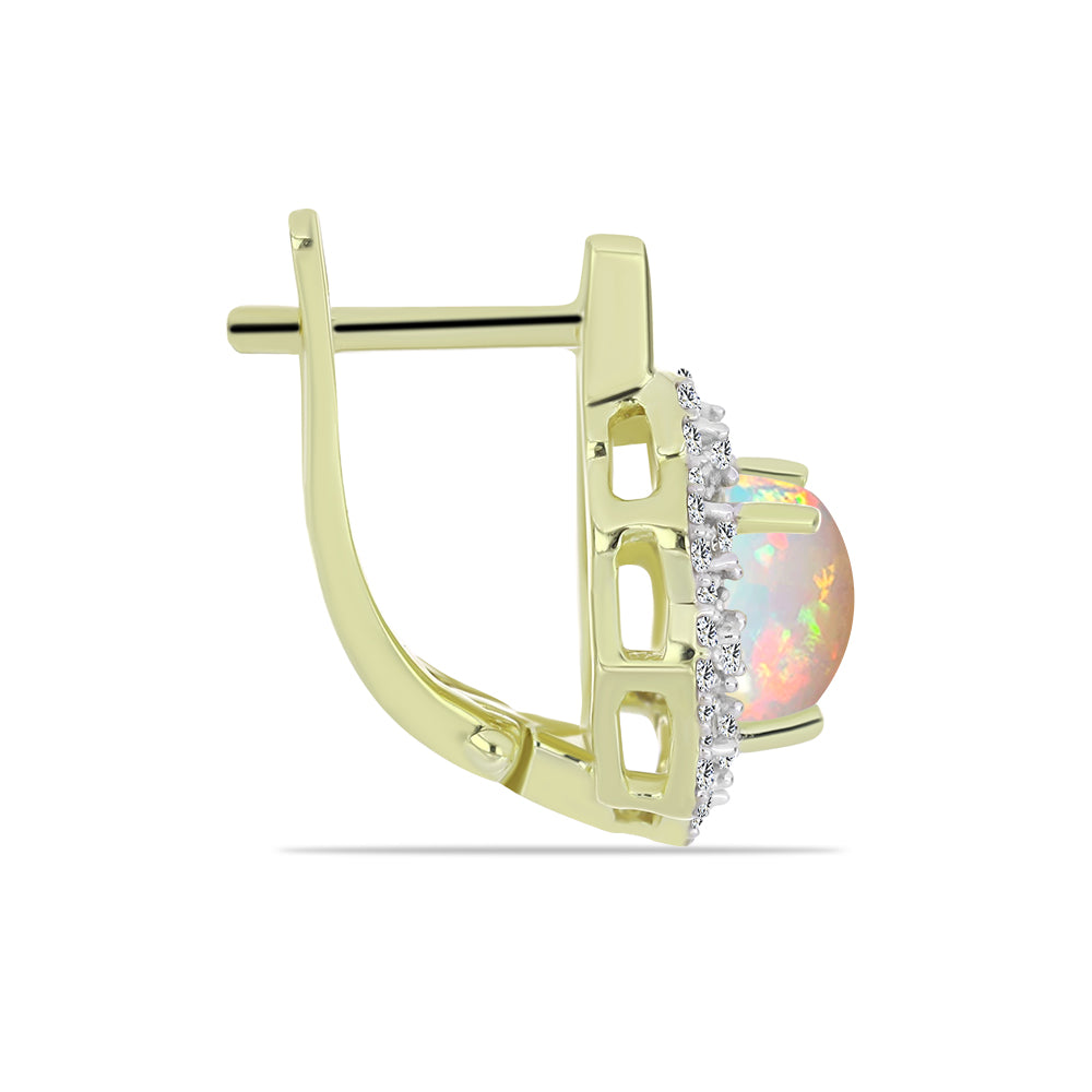 Goldplattierte Silberohrringe mit äthiopischem Opal aus Lega Dembi und weißem Topas 2 