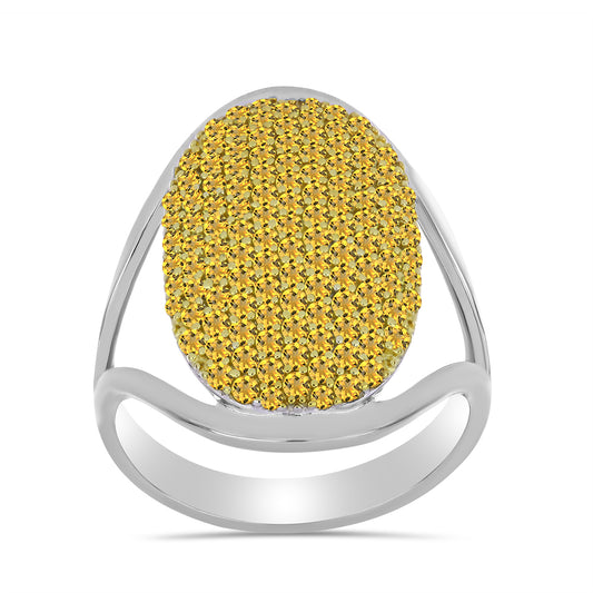 Goldplattierter Silberring mit Zitrin aus dem Ural