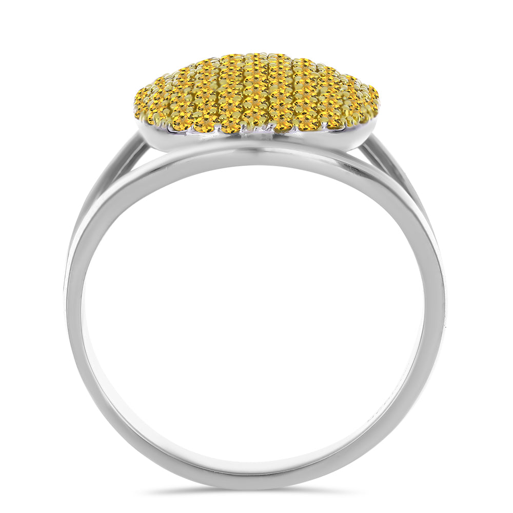 Goldplattierter Silberring mit Zitrin aus dem Ural